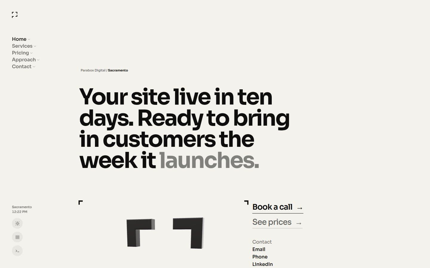 The Parabox Digital home page